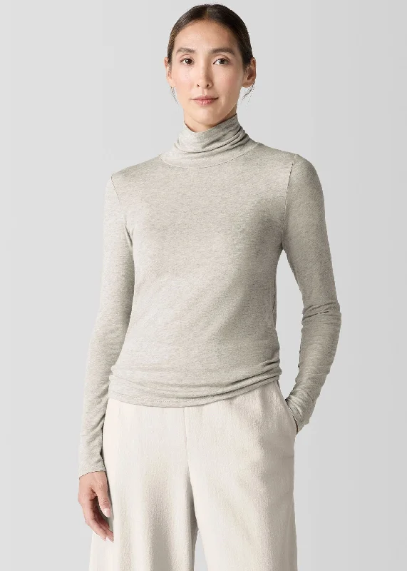 Eileen Fisher - Sheer Knit Turtleneck Top