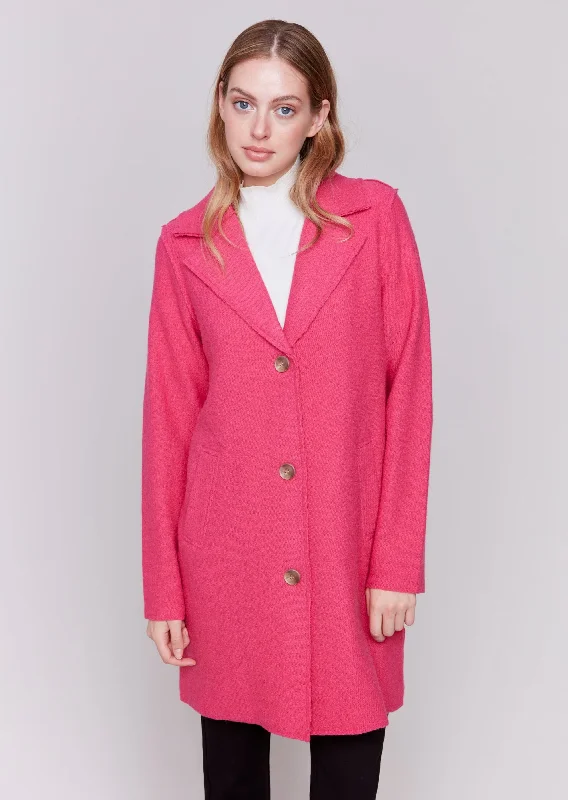 Charlie B - Boiled Wool Long Coat -SALE