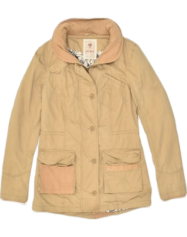 FAT FACE Womens Utility Jacket UK 8 Small  Beige Cotton