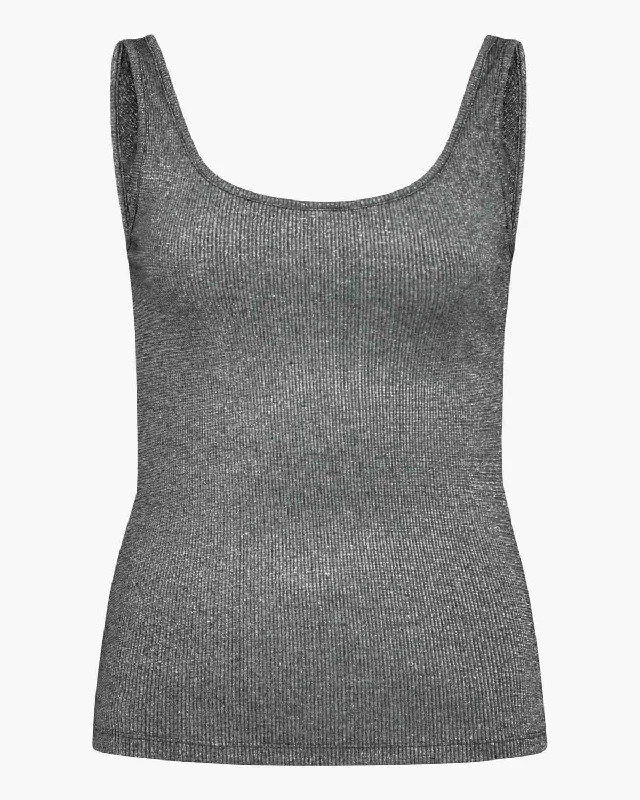 DIZASW TOP - Grey glitter