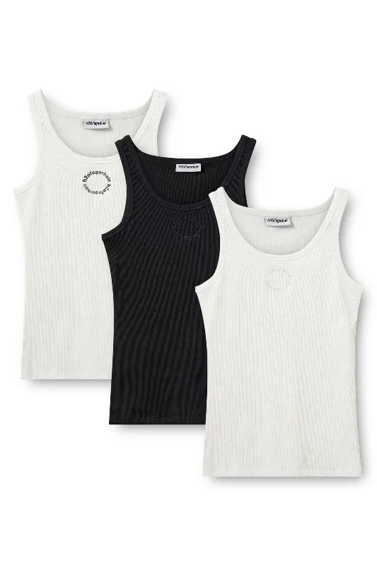 Forudbestilling - H2O Fagerholt - 3 Pack Tank Top - 7190 White/Black