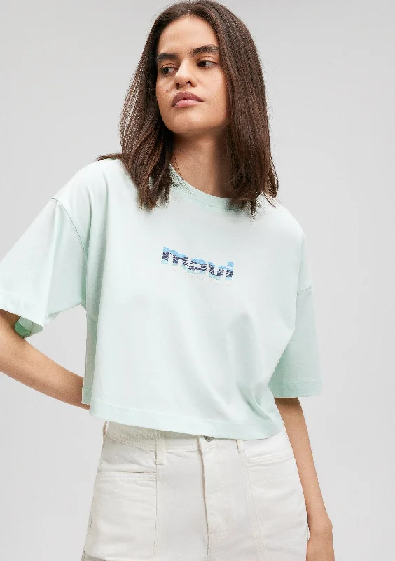 T-SHIRT | Maviterranean Mintfarbenes Crop Shirt mit Mavi-Logo