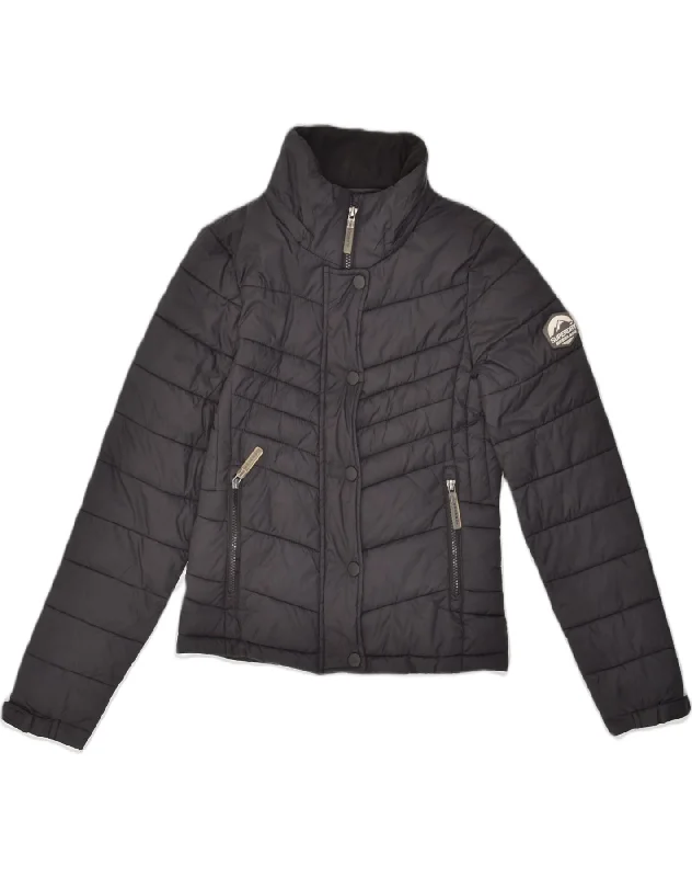 SUPERDRY Womens Padded Jacket UK 6 XS Black Polyester