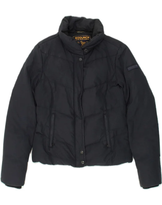 WOOLRICH Womens Padded Jacket UK 10 Small Black Cotton