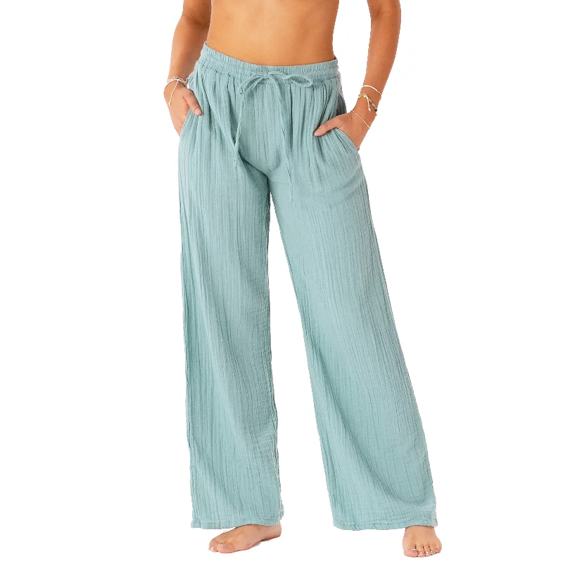 Aqua Cotton Cabana Pants