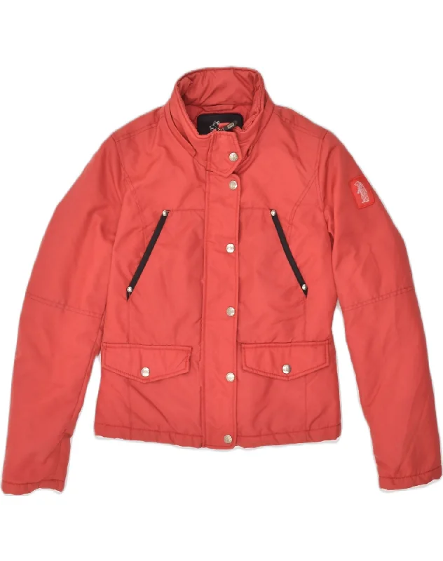 REFRIGIWEAR Womens Bomber Jacket UK 10 Small Red Polyester