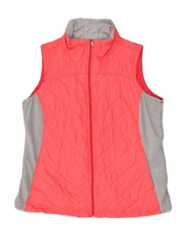 COLUMBIA Womens Gilet UK 18 XL Red Colourblock Polyester