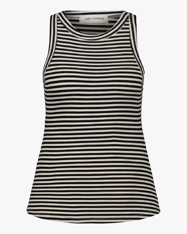 JULLIESW STRIPE TOP - Black striped