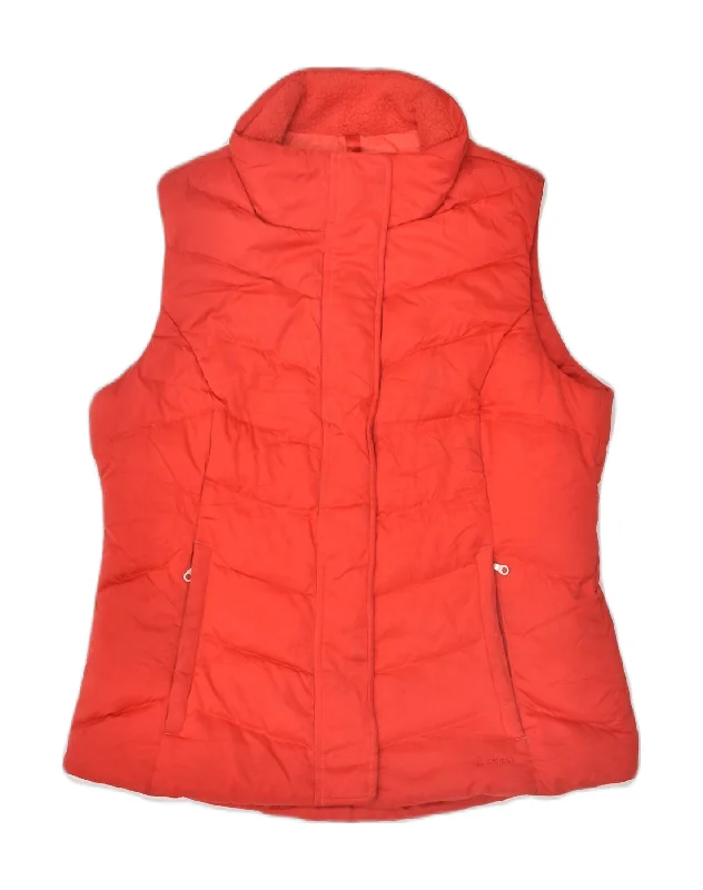 EDDIE BAUER Womens Padded Gilet UK 14 Medium Red Polyester