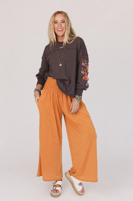 The Nest Aurora Flowy Wide Leg Pants - Mustard