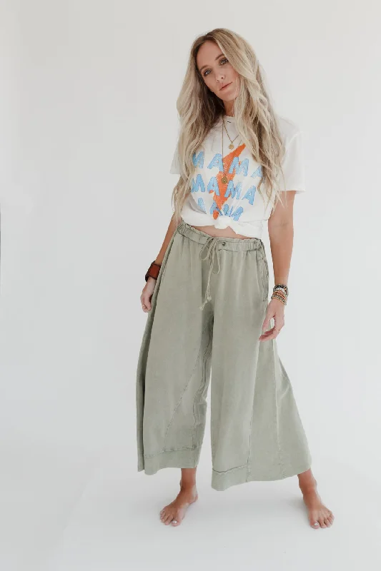 Relaxed Vibes Wide Leg Pants - Olive