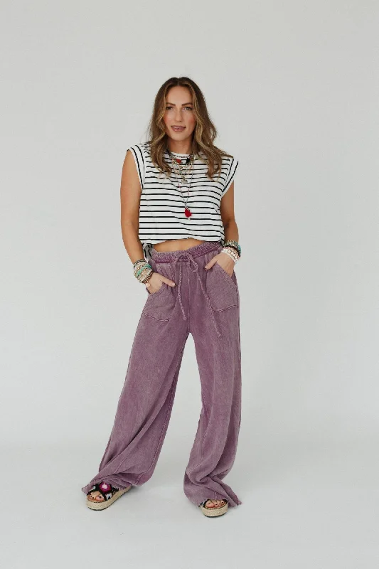 Relaxing Robin Wide Leg Pant - Purple