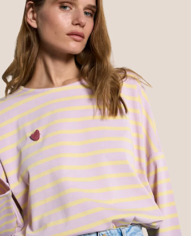 Des Petits Hauts Filly Lilac Stripe T-Shirt