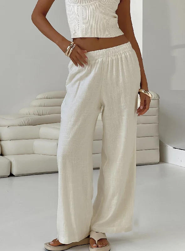 Louis Linen Blend Pants Off White