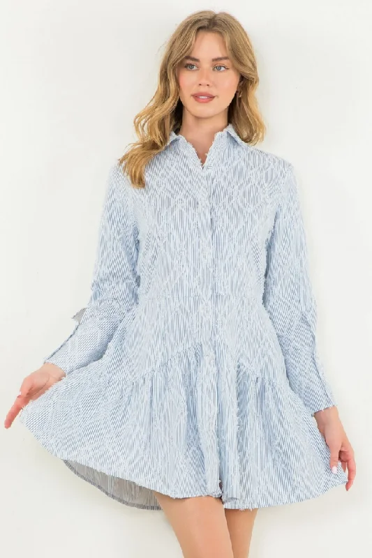 Anna Fringe Detail Long Sleeve Mini Dress