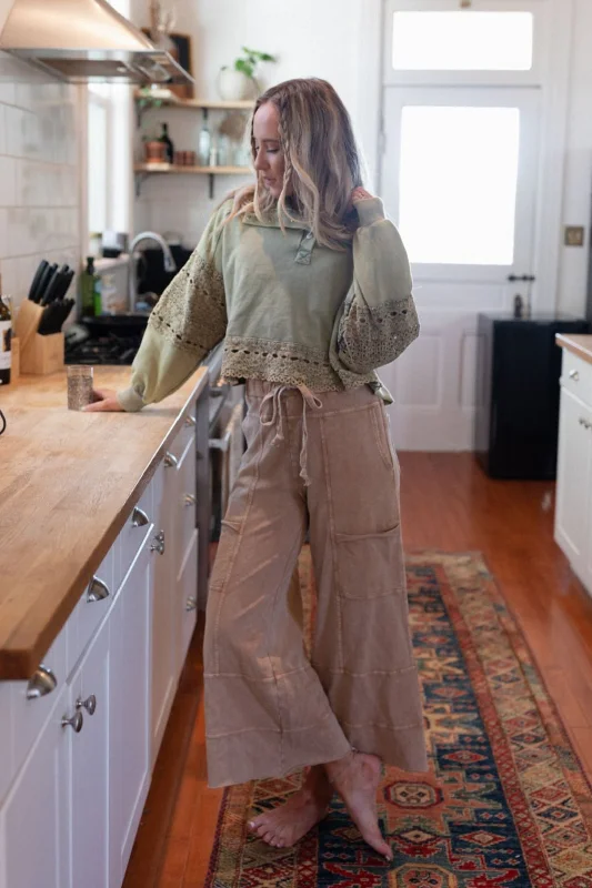 Lucky One Wide Leg Pant - Camel