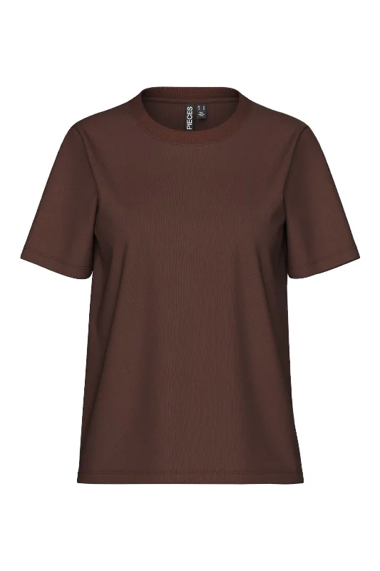 Pieces - Pcria Ss Solid Tee - 4287786 Chicory Coffee