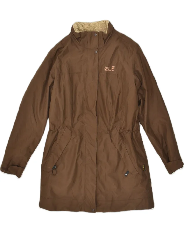 JACK WOLFSKIN Womens Sherpa Windbreaker Coat UK 14 Large Brown Polyester