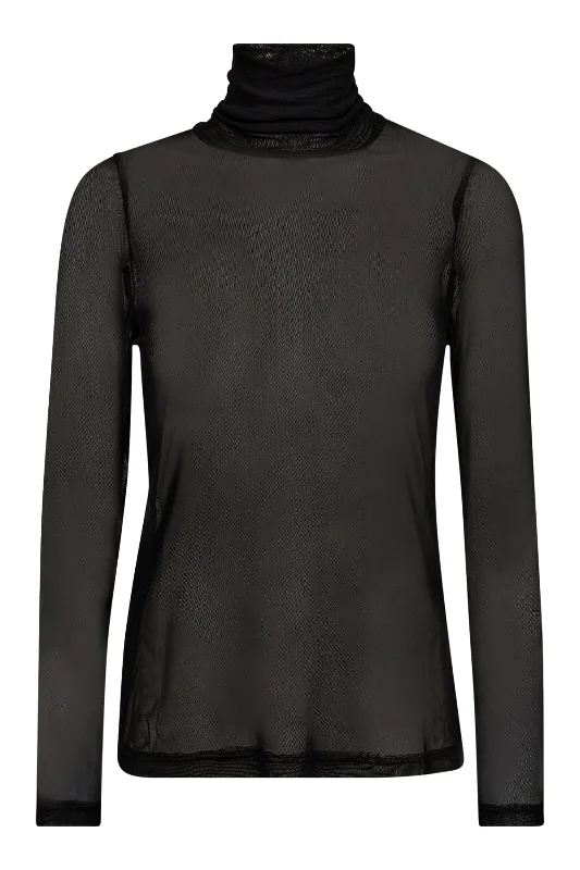 Co´couture - Meshcc Roll-Neck Blouse 33126 - 96 Black