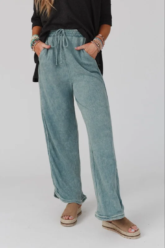 So Comfy Wide Leg Pant Full Length - Teal