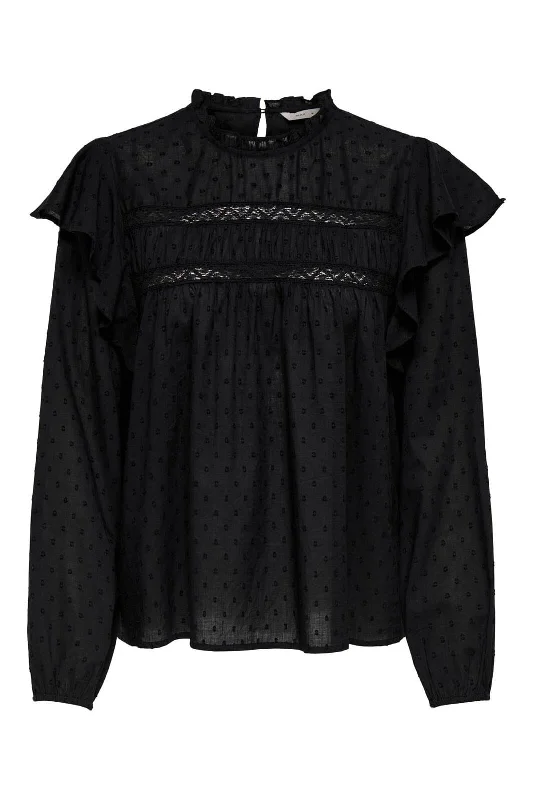 Only - Onlkatti L/S Dobby Top - 4749733 Black