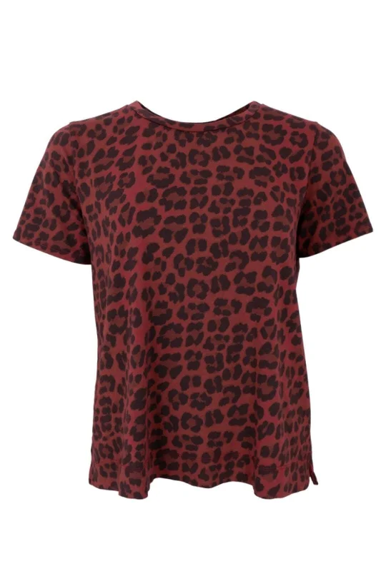 Black Colour - Bczelda S/S Leo T-Shirt - SHIRTS Wine Leopard