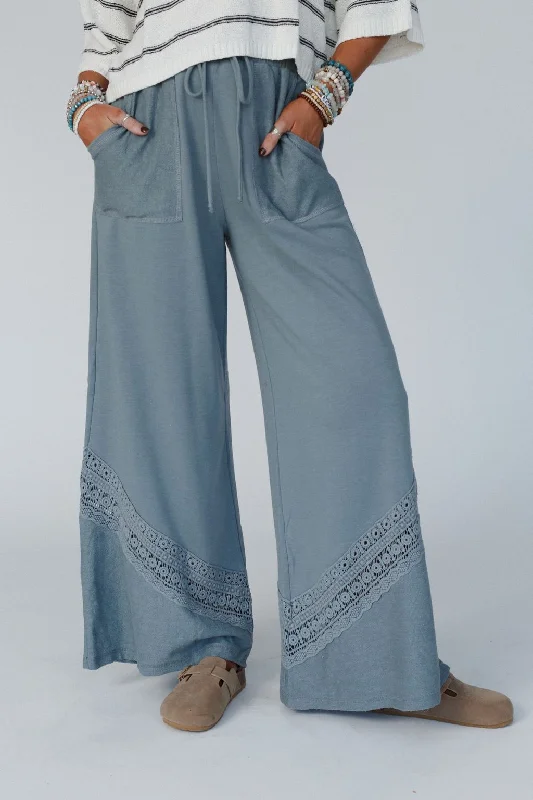 The Nest Lyrical Wide Leg Pants - Blue