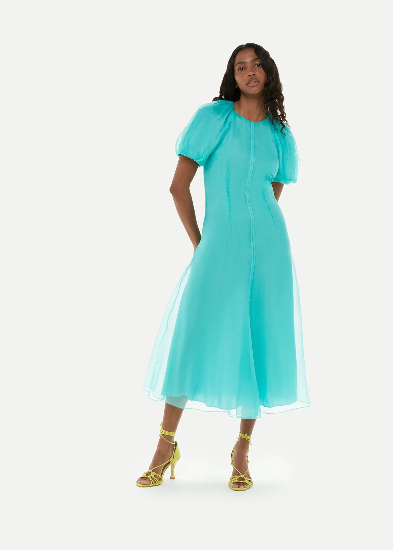 Whistles - Organza Silk Puff Sleeve Dress