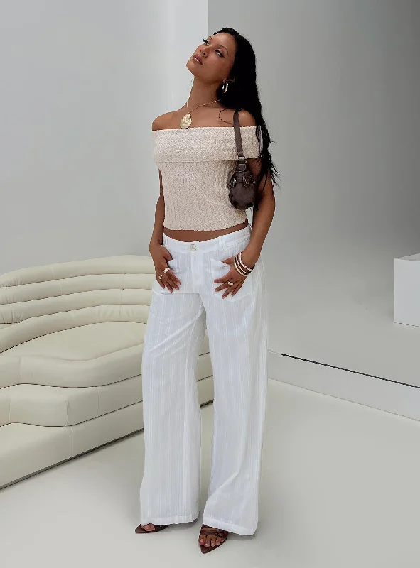 Vendi Low Rise Pant White Petite