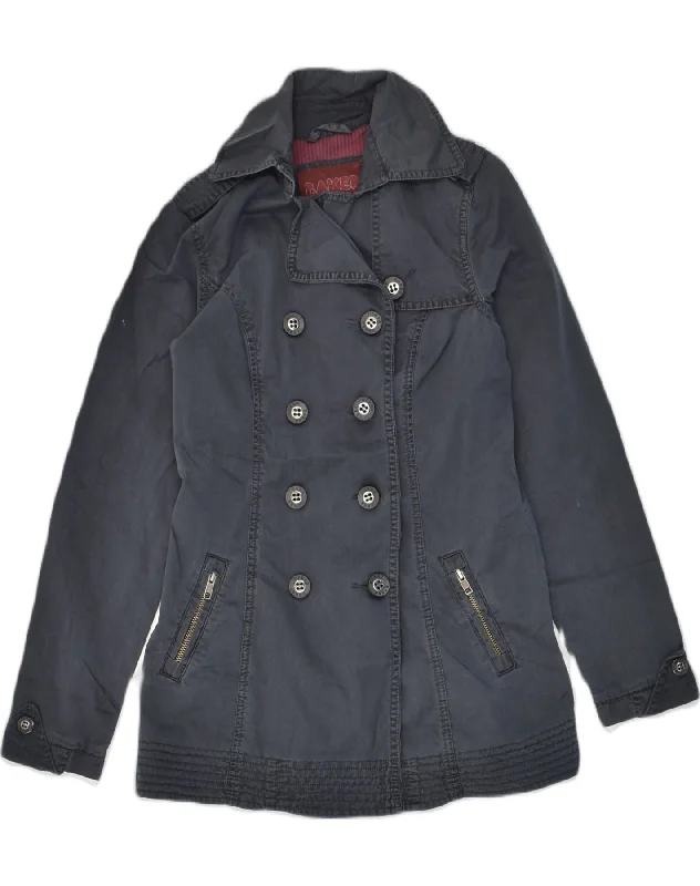 TED BAKER Womens Pea Coat UK 12 Medium Black Cotton