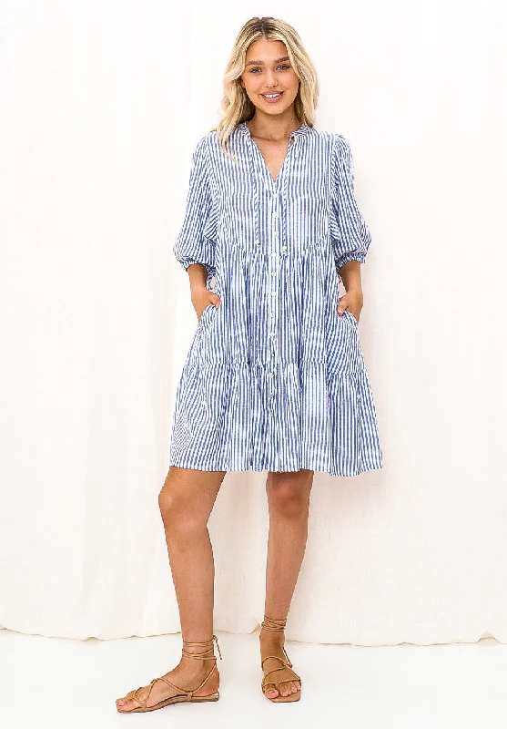 Belinda Blue and White Stripe Dress (Copy)