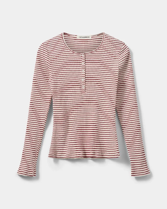 PAXSW T-SHIRT LONG SLEEVE - Red Striped