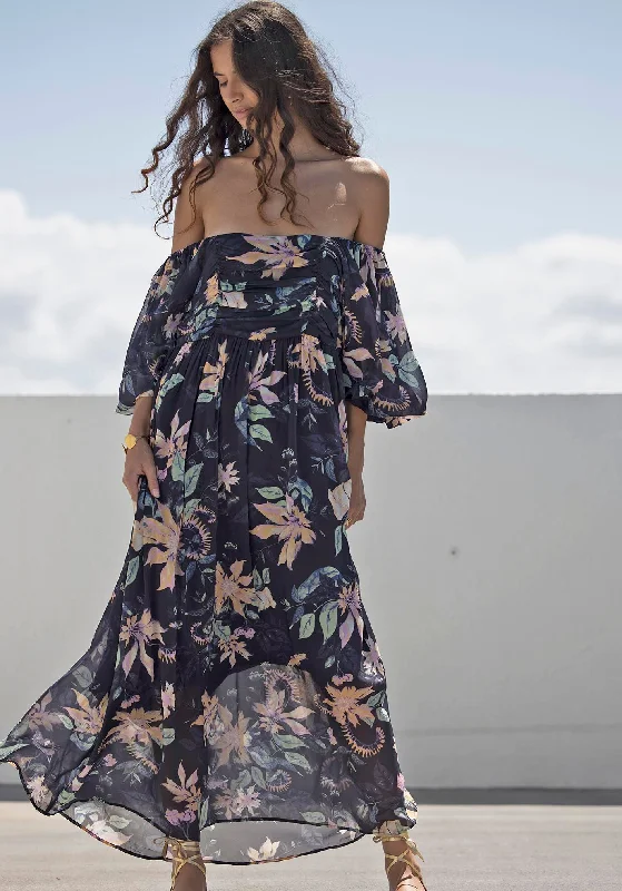 Wonderland Floral Maxi Dress with Sleeve