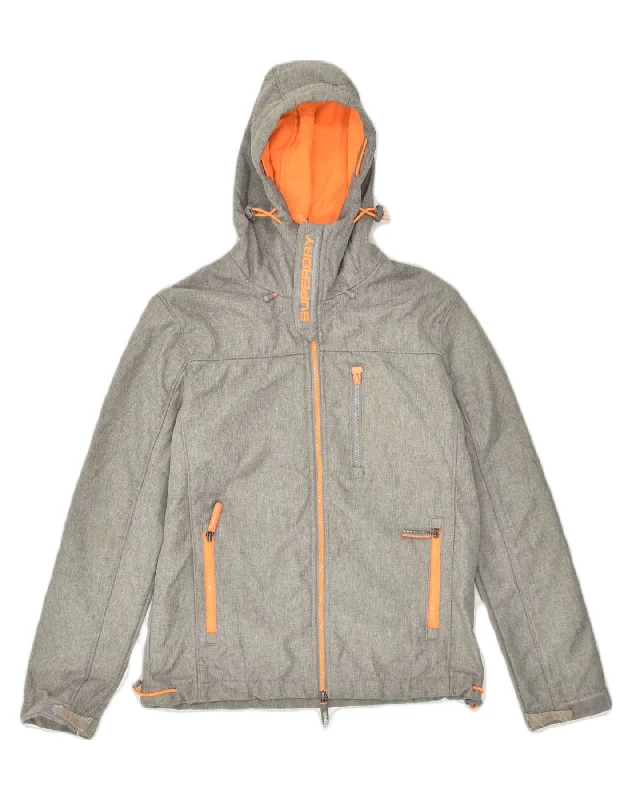 SUPERDRY Womens The Windtrekker Windbreaker Jacket UK 14 Medium Grey