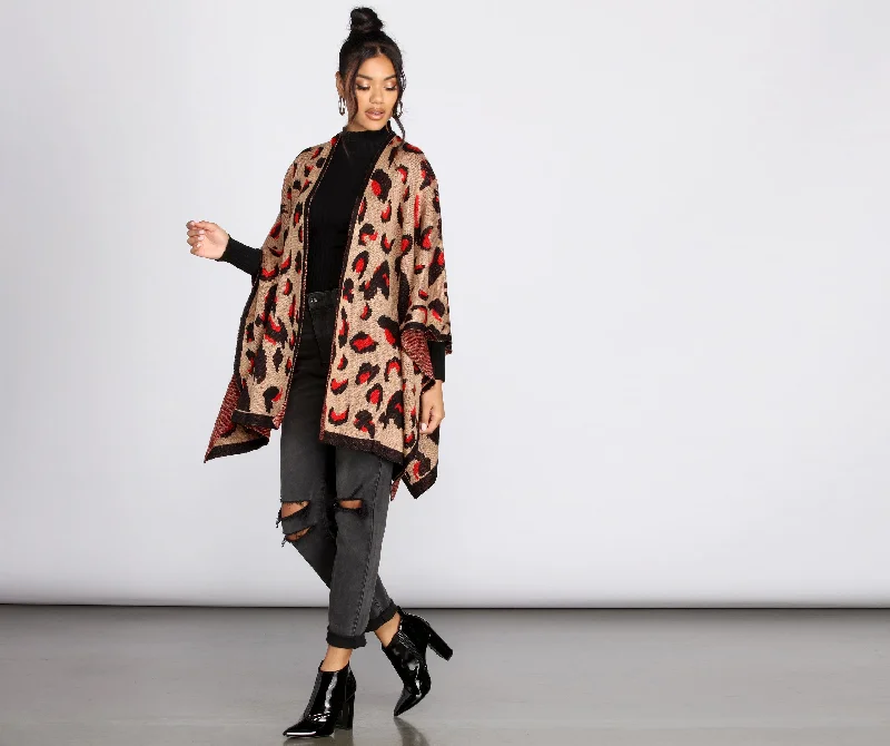 Cozy Leopard Print Kimono