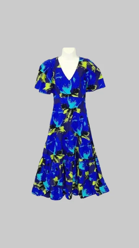 Christoper John Rogers - Floral Puff Sleeve Tiered Dress