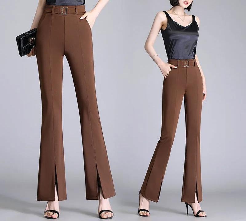 Women's High Waist Casual Wide And Long Cropped Pants