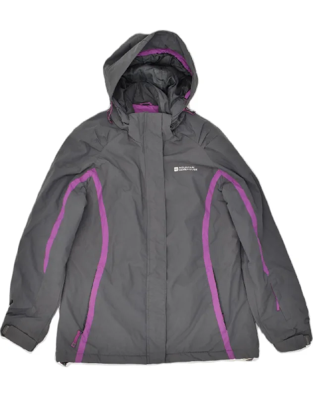 MOUNTAIN WAREHOUSE Womens Hooded Windbreaker Jacket UK 10 Small Grey