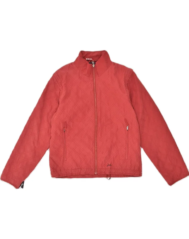 JOULES Womens Bomber Jacket UK 14 Medium Red Polyester