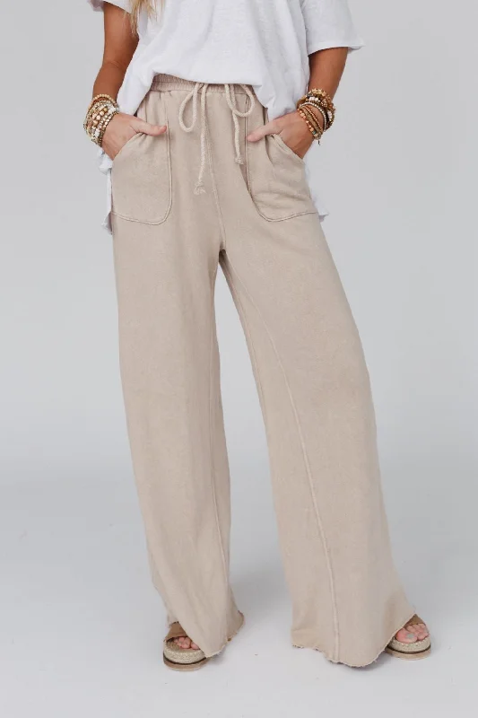 Relaxing Robin Wide Leg Pant - New Taupe