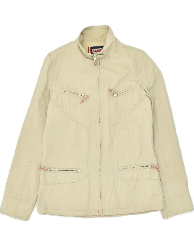 SLAM Womens Utility Jacket UK 14 Medium Beige Cotton