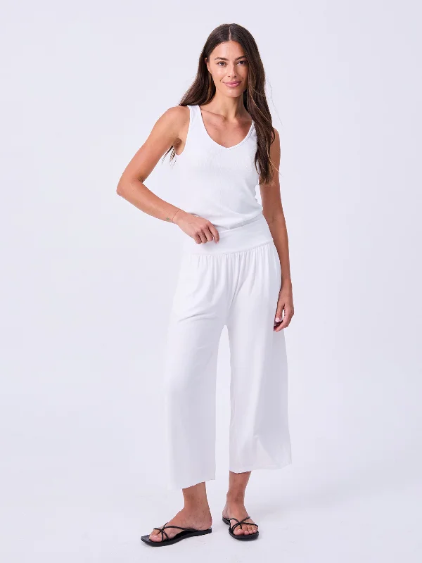 Nomad Modal Wide Leg Pant 7/8 - White