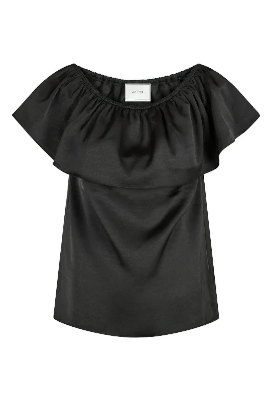 Neo Noir - Kris Heavy Sateen Top - Black