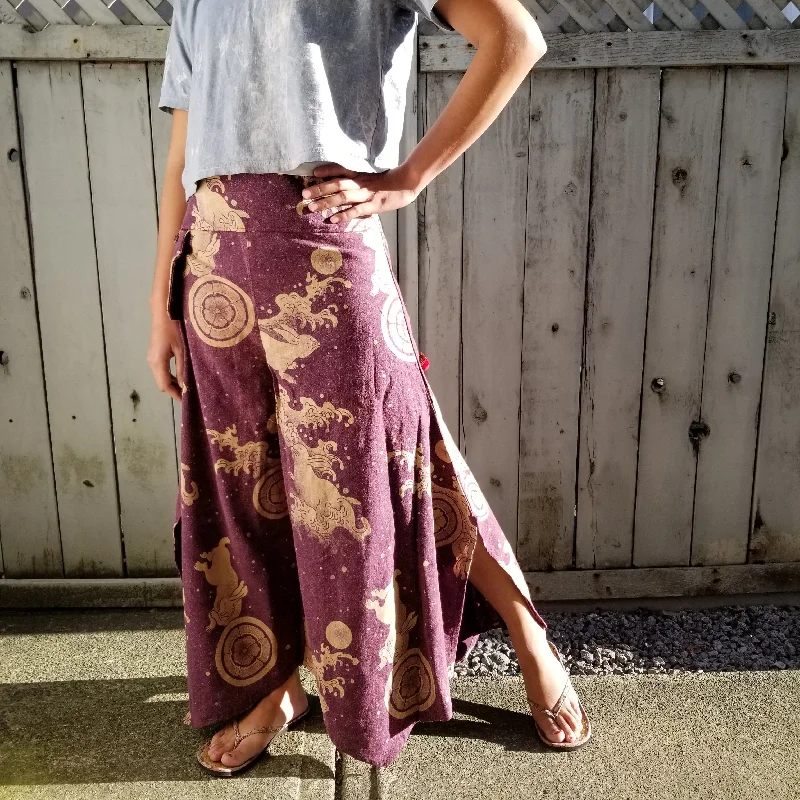 Purple Bunny Waves Wide leg Pants